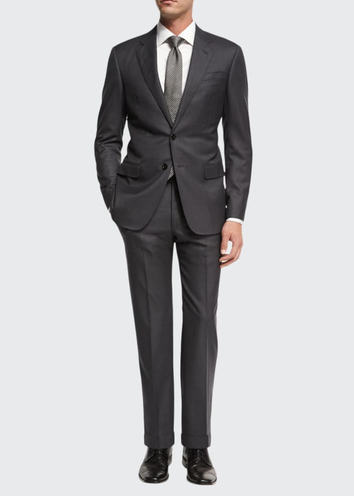 Purchase Giorgio Armani Gray Suit Two Piece Wool on Sale